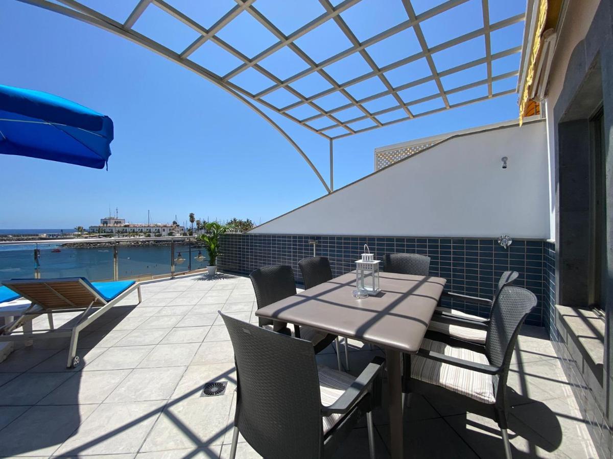 Billy'S Beachfront Apartment With Pool Access Puerto De Mogan Exterior foto